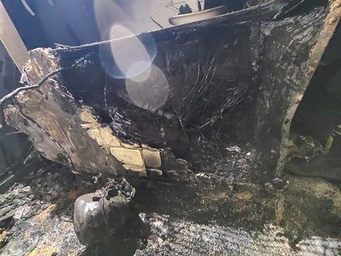 용인 기흥구 중동 아파트 베란다 화재현장. 용인서부소방서 제공