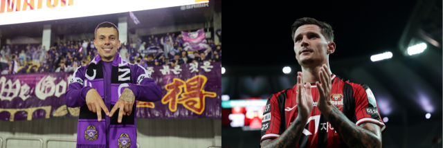양 팀의 공격 핵심인 안양의 마테우스(왼쪽)와 서울의 클리말라. 한국프로축구연맹 제공