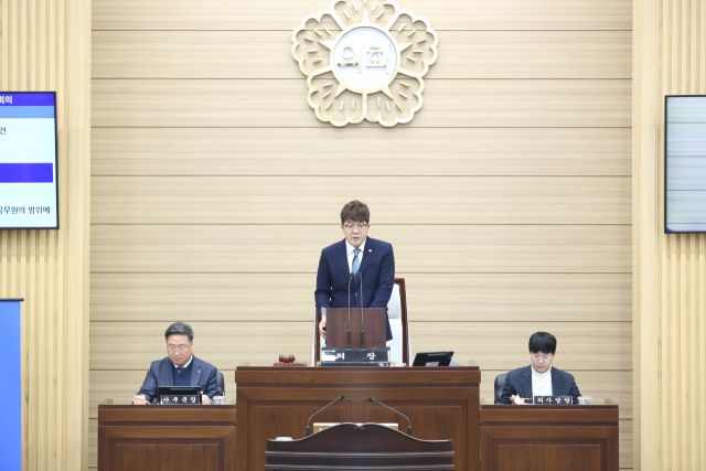 지난 2월2일 인천 서구의회 제278회 임시회 개회식에서 송승환 의장이 발언하는 모습. 서구의회 제공