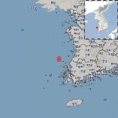 지진 발생 지점. 기상청 제공