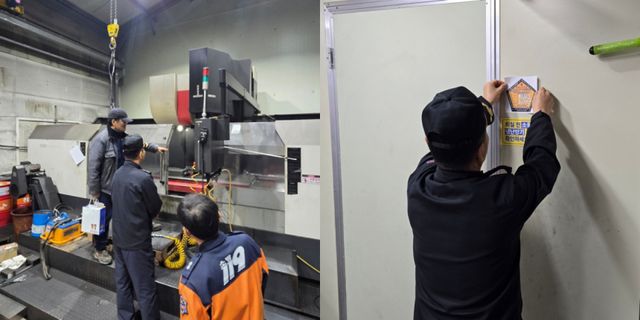 남양주소방서가 와부읍 소재 금속 제조·가공공장, 외국인 근로자 기숙사 현장 안전지도를 실시하고 있다. 남양주소방서 제공