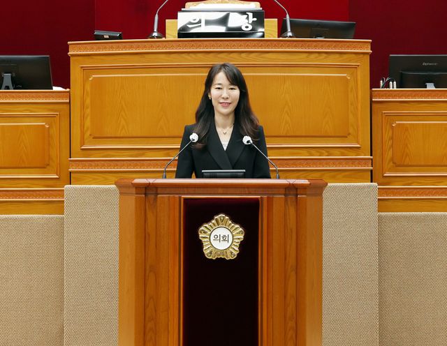 안양시의회 조지영 의원(더불어민주당)이 제310회 임시회 제1차 본회의에서 5분 자유발언을 하고 있다. 안양시의회 제공