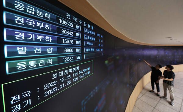 기사의 이해를 돕기 위한 이미지로 직접적 연관은 없습니다. 한국전력공사 경기지역본부 전력관리처 계통운영센터에서 관계자들이 전력수급상황을 주시하고 있는 모습. 경기일보DB