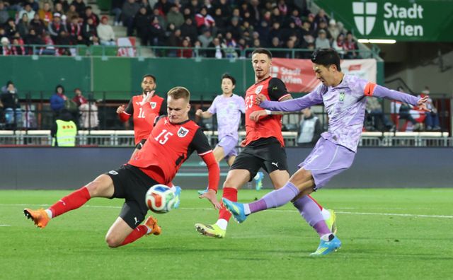 한국 축구대표팀의 손흥민.연합뉴스