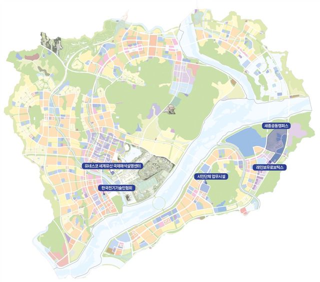 행정중심복합도시 내 건설 중인 기반시설 위치도. 행복청 제공