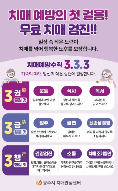 광주시 ‘치매 조기 검진 및 인식 개선 캠페인’ 포스터. 광주시 제공