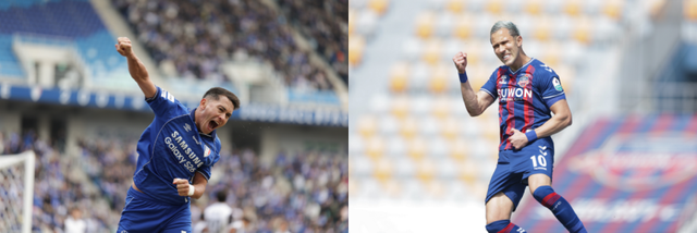 양 팀의 공격을 이끌고 있는 헤이스(왼쪽·수원 삼성), 프리조(수원FC). 한국프로축구연맹 제공
