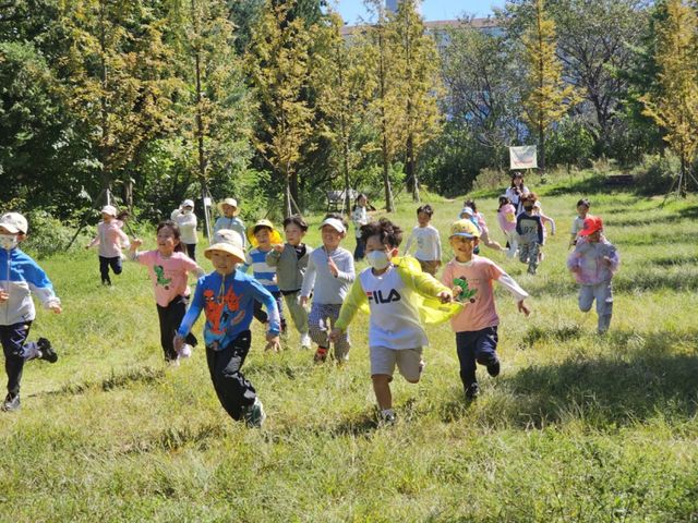 서울국유림관리소가 지난해 마련한 산림교육 프로그램에 참여한 어린이들이 숲을 달리며 자연을 만끽하고 있다. 서울국유림관리소 제공