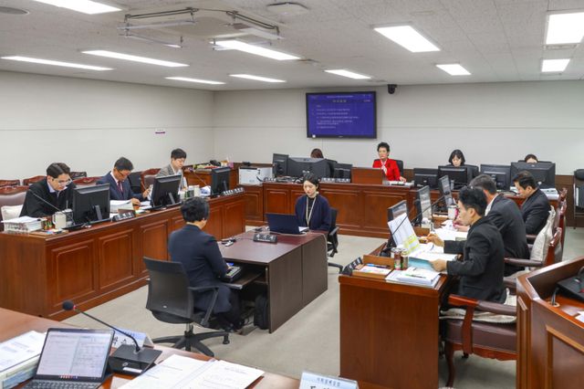 안산시의회 예산결산특별위원회가 지난 1일 제2상임위 회의실에서 안건 심사를 벌이고 있는 모습. 시의회 제공