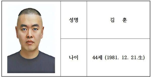 남양주 스토킹 살인범 김훈. 경기북부경찰청 제공