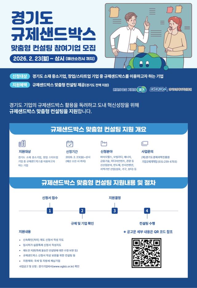 경기도 맞춤형 컨설팅 안내 포스터. 경기도 제공