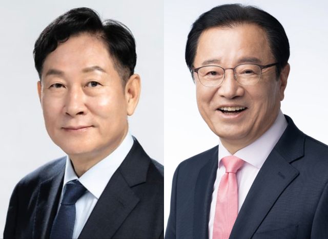 (왼쪽부터) 6.3지방선거 하남시장에 출마하는 강병덕(더불어민주당)과 이현재(국민의힘) 후보. 후보측 제공
