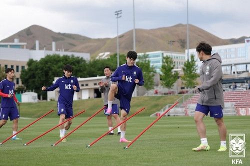 고지대 적응 훈련을 펼치는 축구 대표팀 선수들. 대한축구협회 제공