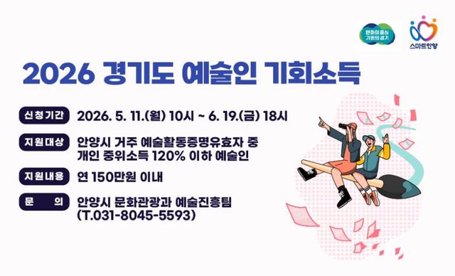 2026년 경기도 예술인 기회소득 안내 포스터. 안양시 제공.