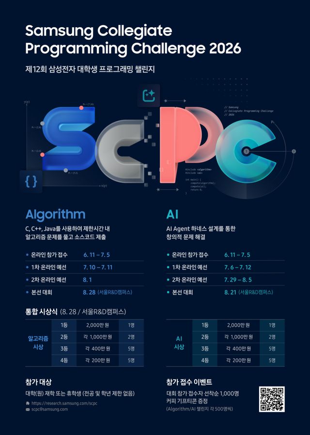 제12회 삼성전자 대학생 프로그래밍 챌린지 웹 포스터. 삼성전자 제공