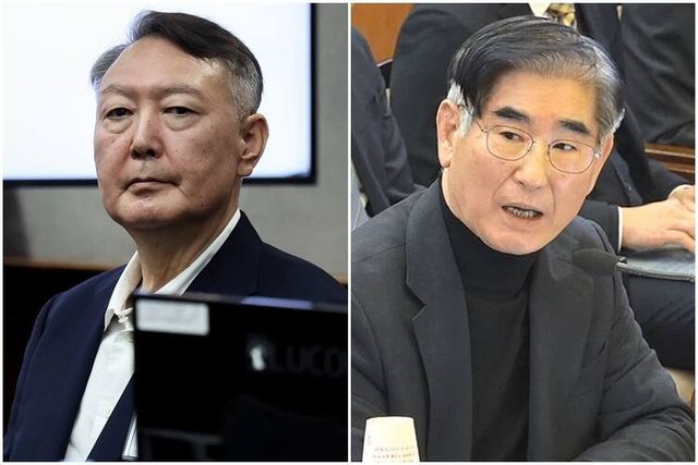윤석열 전 대통령(왼쪽)과 김용현 전 국방부 장관. 연합뉴스