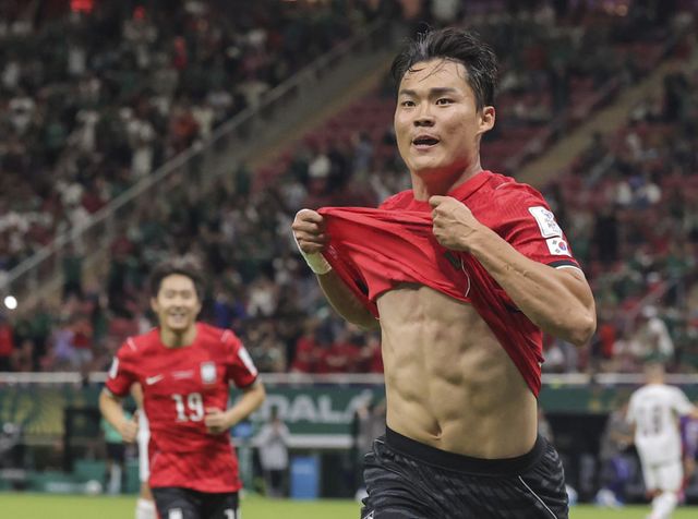 12일 2026 FIFA 북중미 월드컵 A조 체코전서 역전골을 터뜨린 한국의 오현규. 연합뉴스