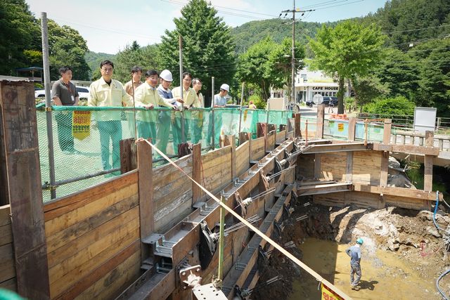 박관열 광주시장 당선인이 17일 장마철을 앞두고 재해취약지역 현장점검에 나섰다. 광주시 제공