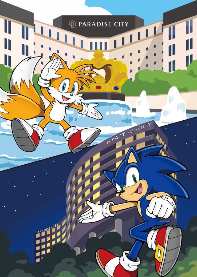 PARADISE CITY x SEGA 콜라보 소닉 키비주얼. 파라다이스시티 제공