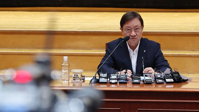이찬진 금융감독원장이 22일 서울 영등포구 금융감독원에서 열린 출입기자단 간담회에서 발언하고 있다. 연합뉴스