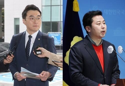 김남국 더불어민주당 의원(왼쪽)과 장예찬 전 국민의힘 청년최고위원. 연합뉴스