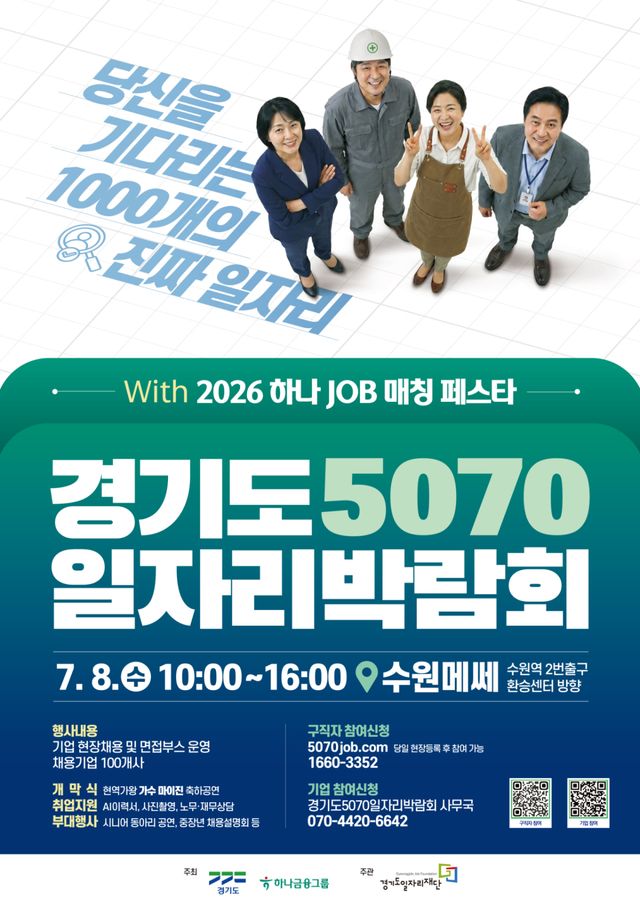 경기도 5070 일자리 박람회 포스터. 경기도 제공