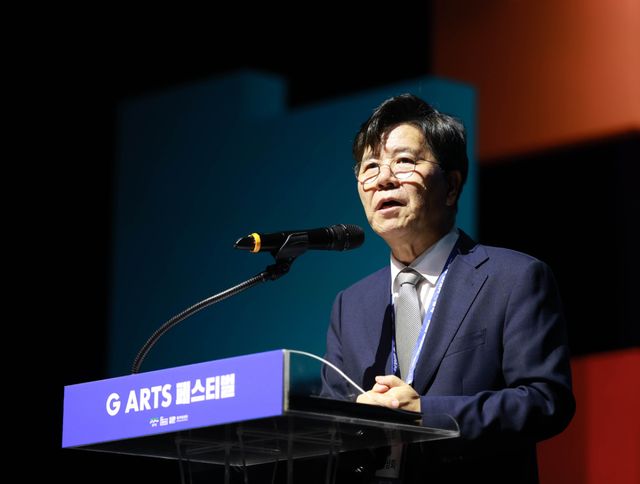 지난 26일 G-ARTS 페스티벌 개막식에서 김상회 사장. 경기아트센터 제공