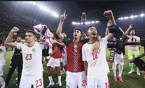 16강 진출을 확정한 모로코 축구 대표팀. 로이터=연합뉴스