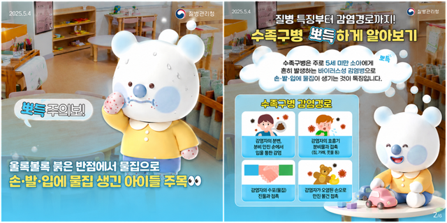 수족구병 바로알기 카드뉴스. 질병관리청 제공