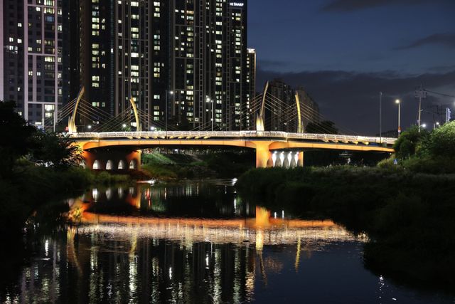 안양 비산대교 경관조명 교체 후 모습. 안양시 제공