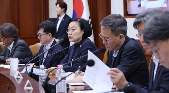 한성숙 국무총리가 29일 서울 종로구 정부서울청사에서 비상경제점검회의를 주재하고 있다. 연합뉴스
