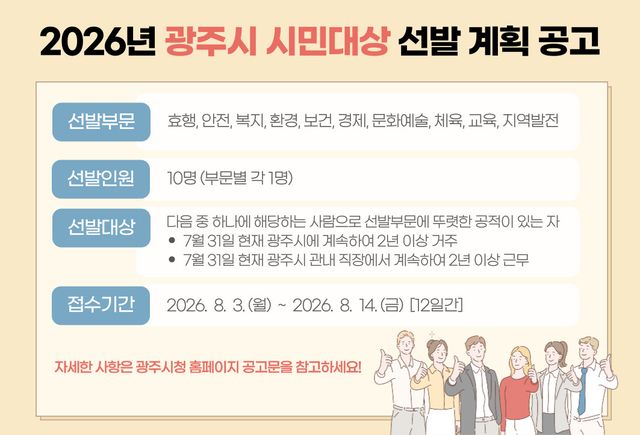 ‘2026년 광주시 시민 대상’ 포스터. 광주시 제공