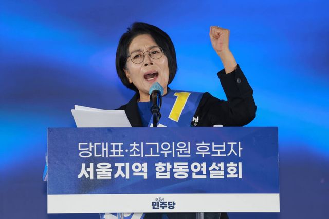 더불어민주당 새 지도부 수석최고위원으로 선출된 최민희 의원. 연합뉴스