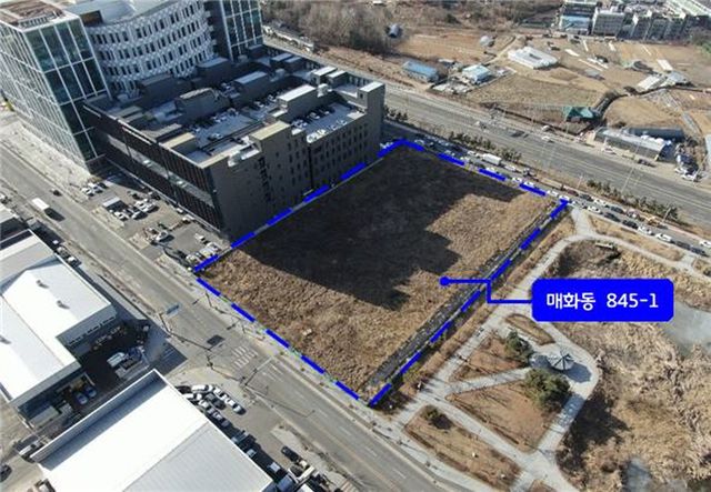 민간에게 매각이 결정된 시흥매화 일반산업단지 내 산업시설용지 1필지(매화동 845-1). 시흥시 제공