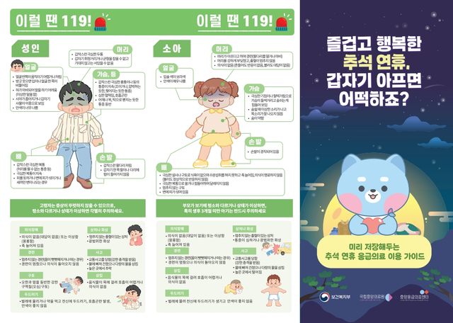 추석 연휴 응급의료 이용안내 자료. 복지부 제공
