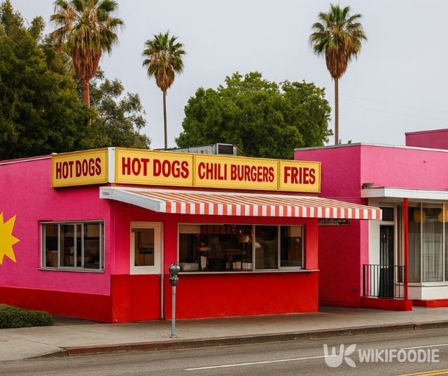 캘리포니아 거리의&nbsp; 핑크스 핫도그 매장 전경. / 위키푸디