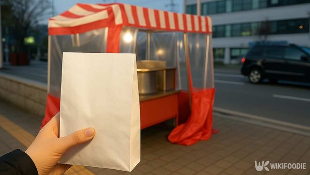 길거리 음식을 구매하고 있는 사진. / 위키푸디