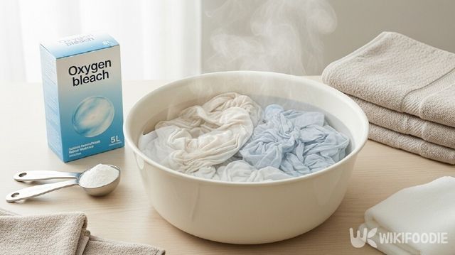 과탄산소다 + 뜨거운 물 자료 사진. / 위키푸디