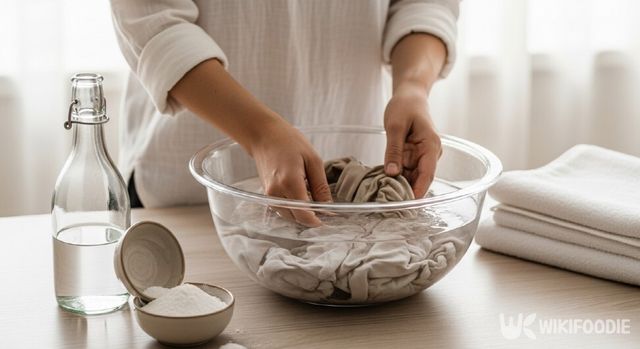 식초 + 베이킹소다로 빨래하는 자료 사진. / 위키푸디