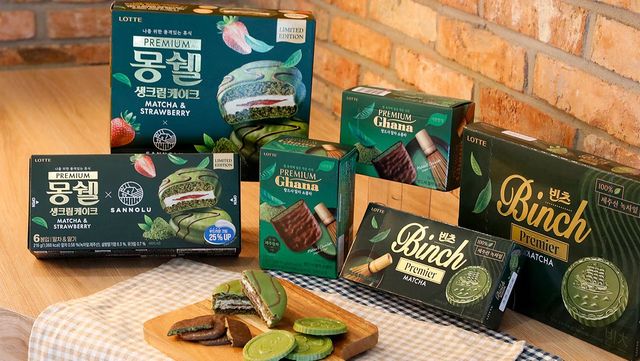 롯데웰푸드의 말차 과자 시리즈./ 롯데웰푸드 공식 홈페이지