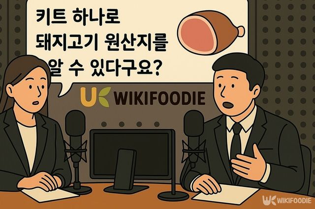 돼지고기 원산지 판별 키트를 주제로 이야기를 나누고 있다. / 위키푸디