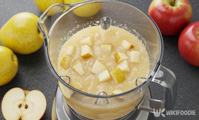 사과와 배로 음료를 만든 자료 사진. / 위키푸디