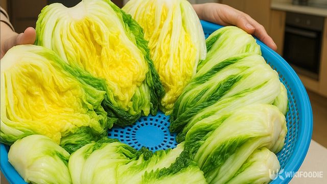 절인 배추를 물기 빼서 김장 준비를 마친 모습이다. / 위키푸디