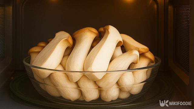 새송이버섯이 전자레인지 안에 들어가 있다./ 위키푸디