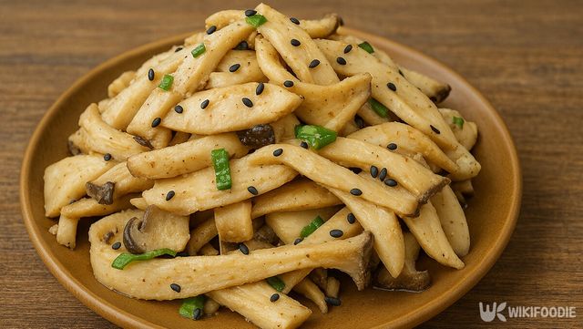 새송이버섯 들깨 무침 자료 사진. / 위키푸디