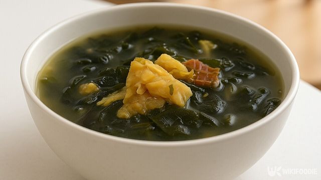 완성된 황태 미역국을 그릇에 담아낸 모습이다. / 위키푸디
