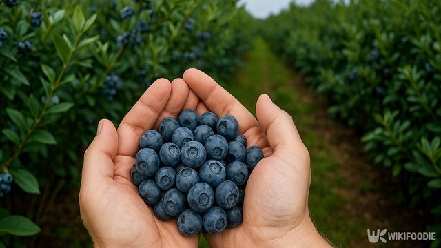 양손에 잘 익은 블루베리를 가득 담아서 들고 있다. / 위키푸디