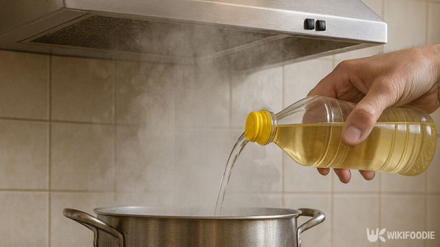 끓는 물이 올라오는 냄비에 식초를 붓는 모습이다. /위키푸디