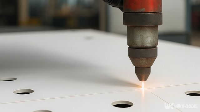 ABS 플라스틱 판재를 레이저로 정밀하게 절단하고 있다. / 위키푸디