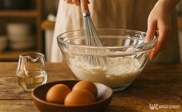 볼에 재료를 넣고 섞고 있는 모습이다. / 위키푸디